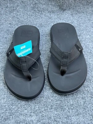 Reef Mens Flip Flops Size 11 Black Cushion Phantom Synthetic Upper & Outsole