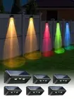 Solar Fence Lights, Outdoor Waterproof LED RGB Color Changing Solar Wall Ligh...