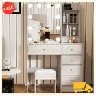 Vanity Dressing Table 10 LED Light Sliding Mirror Set with 6 Drawers & Stool