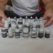 2.2LB 20Pcs Natural Taiji Jasper Quartz Crystal Point Tower Obelisk Healing