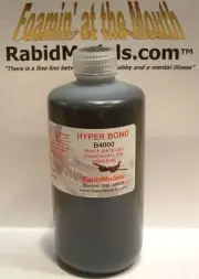BLACK RUBBER TOUGHENED *THICK* Cyanoacrylate CA SUPER GLUE BIG 16 oz bottle