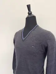 New ETRO Men's Sweater M size V Neck Pullover Gray Wool Knit Jumper
