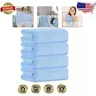 Quick-Dry Extra Large Bath Towels - 4-Piece Microfiber Set in Soft Light Blue