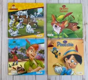 Disney 101 Dalmations + Robin Hood + Peter Pan + Pinocchio Hardcover New