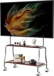 Mobile TV Cart Easel Rolling TV Stand for 32 to 75 Inch LCD LED OLED Flat Panel