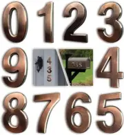 3 Inch Bronze House Numbers for Mailbox or Door Address, Home 3 inch-10Pack