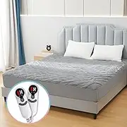 Electric Mattress Pad King Size 78"x80" with Adjustable 1-10 Hours Timer Auto Off, 6 Heat Setting, Fit Up to 15 Inch Deep Pocket, Machine Washable, Gray