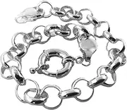 [Generic] Bracelet Real 925 Sterling Silver Filled Solid Belcher Rolo Boltring Bangle 20cm