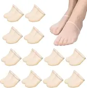 [EupHHonycs] 6Pairs Toe Topper Socks Women Teo Liner Half Socks Women's Toe Topper Sockes No Show Liner Half Sock for Heels Non Slip Liners Toes Covers for Mules Cushion Bottom Toes Cover Halfs Sock