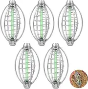 Iyowei Pack of 5 Fishing Inline Feeder Set, Fish Bait Feeder Basket Method Feeder, Fishing Feeders, Feeder Spirals, Feeder Basket for Carp Fishing, Accessories, Fishing Basket Set (Metal Material)