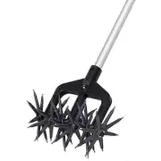 Cultivator and Sod Breaker Manual Garden Tiller 2 in 1 Patented Star Tiller Crumbler for Seed Bed Preparation and Soil Loosening - Macaron