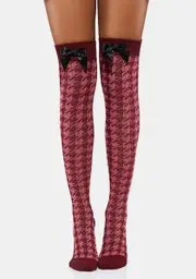 Prepped Up Thigh High Bow Socks