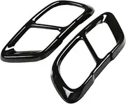 Compatible For BMW X5 M50i X7 M60i G05 G07 2019-2024 Stainless Steel Black Exhaust Tip Tip Frame Cover Trim 2X