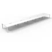 RAPIDLINE DELUXE RAPID INFINITY PROFILE LEG WORKSTATION No Screen 10 Person Double Sided W1500 x D750 x H730mm (per user) White Top White Frame