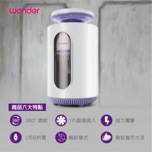 【WONDER 旺德】電擊吸入式雙效捕蚊燈 WH-G13L