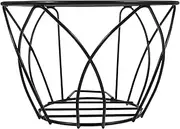 Milisten Round Metal Hanging Railing Planter, 10inch Hanging Flower Pot Holder Wire Basket with Screws Hangers Fence Planter Rack Shelf Container for Balcony Black