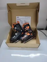LAKE PLACID NITRO 8.8 BOYS ADJUSTABLE ICE SKATES MEDIUM 1-4, BLACK/ORANGE NEW