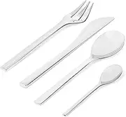 Alessi Colombina Cutlery Set: 6 Table Spoons, 6 Table Forks, 6 Table Knives, 6 Coffee Spoons, Stainless Steel, 24 Pieces, 24 Units