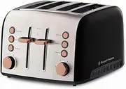 Russell Hobbs RHT94COP, Brooklyn Toaster 4 Slice, Extra Wide Toasting Slots, High-Lift, Copper