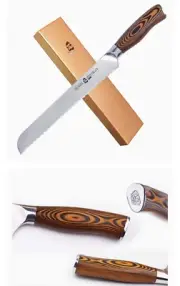 TUO Cutlery German 1.4116 Stainless Steel 9” Bread/Kitchen Knife Pakkawood Hndle
