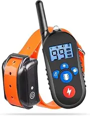 Dog Training Collar, Dog Shock Collar with Remote 2500ft Range with Beep Vibra Shock LED Light, Waterproof IPX7 Electric Dog Bark Collar for Medium Large Dogs