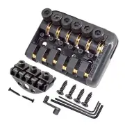 Black Fixed 6 String Headless Guitar Bridge Tailpiece Roller Saddle With Worm...