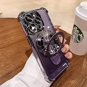[Uioeua] for iPhone 14 Pro Max Case with Magnetic Ring Stand,[Compatible with MagSafe] Four Corners Shockproof [Military Grade Drop Protection] Luxury Slim Kickstand Case for iPhone 14 Pro Max-Purple