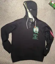 BOSTON CELTICS 2023 NEW ERA ALPHA INDUSTRIES BOMBER VARSITY HOODIE JACKET NWT L