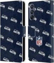 Head Case Designs Officially Licensed NFL Patterns Seattle Seahawks Artwork Leather Book Wallet Case Cover Compatible with Samsung Galaxy A15