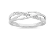 9kt White Gold Diamond Stackable Ring