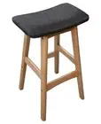 New Gangnam Kitchen Bar Stool Timber Natural Frame Fabric Espresso Padded Seat