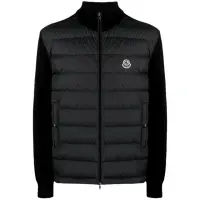 在飛比找momo購物網優惠-【MONCLER】春夏新款 男款 前襟羽絨拼接外套-黑色(1