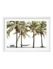 [Profile Australia] Australian Made Hammock and Palms Art Print A2 in White Frame
