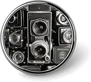 [FZMVSQH] Vintage Camera Printed Round Button Pin Badges Metal Pinback Buttons 1 Inch Pins for Hat Shirt Clothing Bags Decoration, Circular, Aluminum