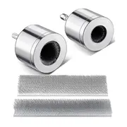2 Pack Metal Copper Pipe Cleaner with 2 Replaceable Brushes Tube Cleaning Brush for Power Drill (1/2Inch,3/4Inch) Silver
