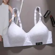 Plain Label Applique Ribbed Wireless Bra Light Gray - 32/70AB