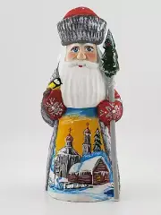 Hand Carved Wooden Santa St Nicholas Ded Moroz Figuren Ukrainian