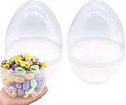 4.68" Giant Easter Egg Fillable, Plastic Easter Eggs JumboTransparent White Empty Easter Eggs, for Easter Basket Stuffers Party Supplies (2pcs)