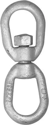 Campbell 272-G 1" Drop-Forged Carbon Steel Eye and Eye Swivel, Hot Galvanized