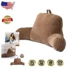 Versatile Khaki Backrest Pillow with Arms for Bed and Couch - Solid Support