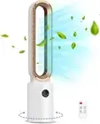 YOPOWER Bladeless Fan, Remote Control, Portable Tower Fan 24-Speed Wind, Gold