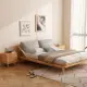 【懸浮床】北歐風 日式原木床 實木床 軟包靠背床 簡約現代 矮木床 名宿公寓家用 懸浮床 床 床架 雙人床 單人床