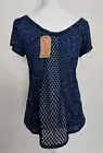 NWT $30 Red Camel Blue shirt w/ Cut Out Back Detail Size M