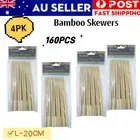 4PK Bamboo Skewers 20cm Paddle Picks Fruit Sticks BBQ Catering Disposable AU