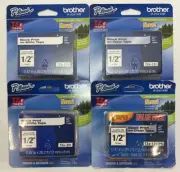 Brother P-touch TZe-131, Tze-231 Black Print on White:Clear Labeling Tape Lot