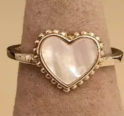 NEW Thomas Sabo Sterling Silver Riviera Mother of Pearl Heart Ring Size 52 L
