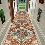Non-Slip Hallway Runner Rug, Washable Rectangular Area Carpet, Contemporary Design for Kitchen, Living Room, Stairs,0.6m x 5m