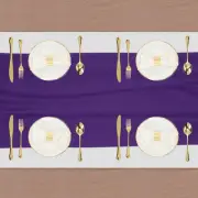 2 Pcs Dark Purple Chiffon Table Runner 27.5" x 118" Romantic Table Runner