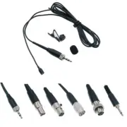 Micro Lavalier Lapel For Shure MiPro AKG 4Pin 3Pin Sennheiser Tie Clip Recording