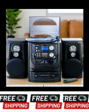 Lenoxx Hi-Fi Home Entertainment Speaker Sound System with Vinyl & CD PlayerAM/FM